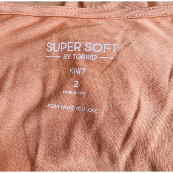 Torrid Peach Bloom Lace Ruffle Top Size 2X NWT Super Soft Flowy - Picture 6 of 8